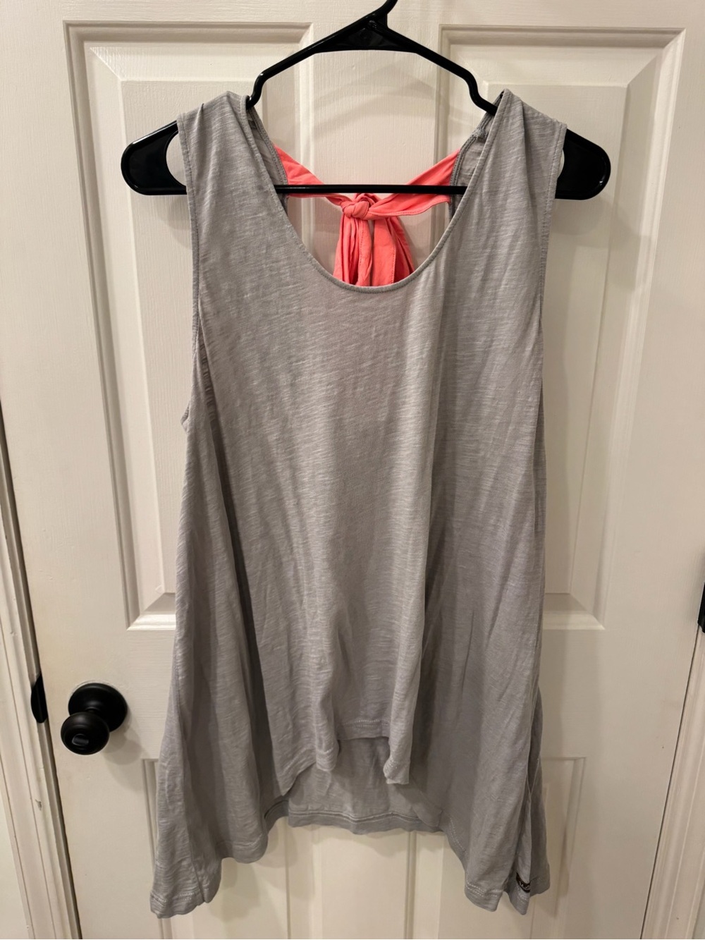 Matilda Jane Gray Tank Top with Coral Back Tie